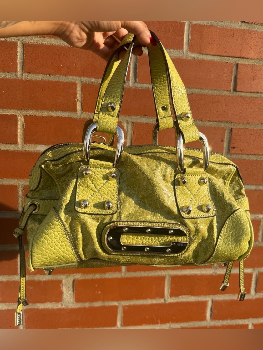Vintage Y2K Guess Green Faux Leather Bag